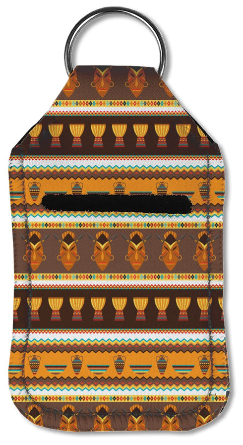 Personalized African Masks Hand Sanitizer & Keychain Holder