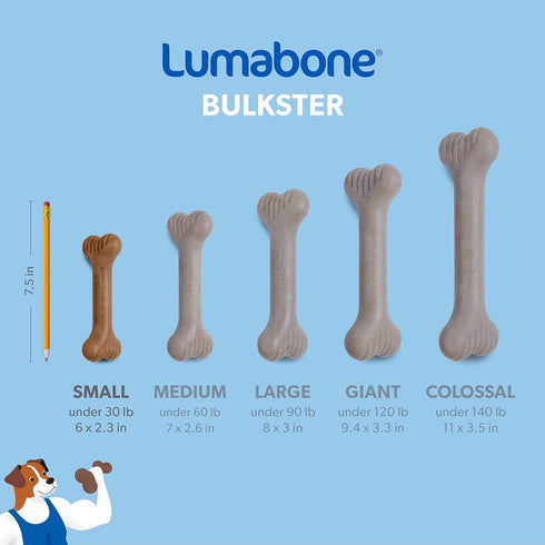 Bulkster Durable Chew Toy for Aggressive Chewers - Real Bacon, Made in USA, Small