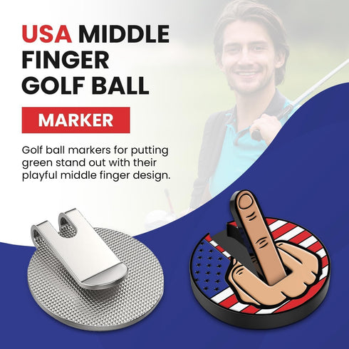 Ultimate Middle Finger Golf Ball Marker with Magnetic Hat Clip, Funny Golf Accessories for Golf Lovers