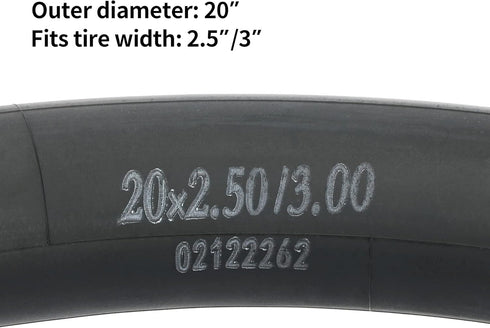 RUTU 20 Inch Bike Tube 20x1.125/1.50/1.75/2.50/3.0/3.5/4.0 with Installation Accessories - 2 Pack