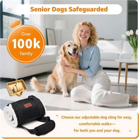 LOOBANI Portable Dog Sling for Back Legs, Hip Support Harness for Canine Aid and K9 Rehabilitation
