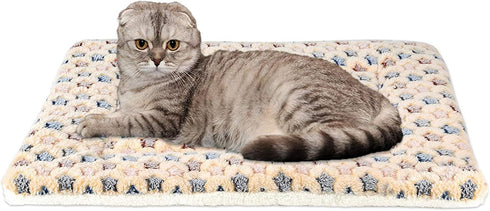 FJWYSANGU Pet Blanket, Premium Fluffy Flannel Cushion, Soft and Warm Mat for Dogs, Small Size, Yellow Stars