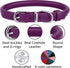 BRONZEDOG Rolled Leather Dog Collar, Plum (L: 16-18 Inch) with QR ID Tag for Small Medium Large Dogs