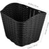 NOLITOY Bike Front Carrier Basket Braided Plastic Bike Vegetable Basket Black Retro Style Front Handlebar Storage