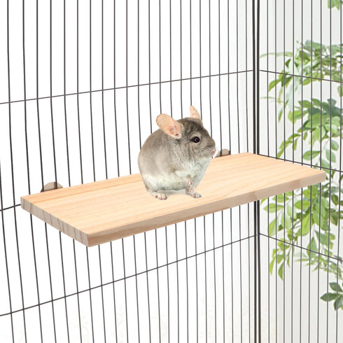Wontee Bird Perch Stand Wooden Platform for Cockatiels Conures Rats Gerbils Chinchillas Squirrels (M)
