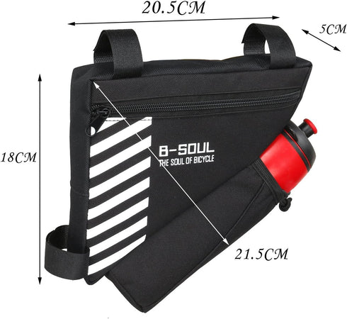 UPANBIKE 1.5L Bike Triangle Frame Bag, Polyester Storage Bag for Road and Mountain Bicycle Front Tube