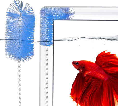 SunGrow Aquarium Filter Brush, 61" Stainless Steel Spring Long Flexible Tube, Pipe Brush for Hose, U-Shape and Bent Pipes, Double-ended Pipe Cleaner Brush for Aquarium, Fish Tank or Household Use