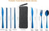 VANDBAO Camping Utensils Set, Portable Travel Cutlery with Case, Reusable Stainless Steel, Includes Extra Knife and