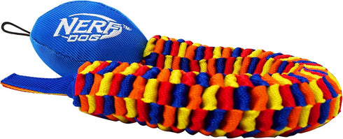 Nerf Dog 25in Rainbow Vortex Chain Tug Toy, Blue/Green/Orange/Red