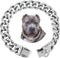 BAOBOTE 19mm Silver Chain Dog Collar, Luxurious Silver Cuban Link with Secure Snap Buckle for Large Pitbulls (12"