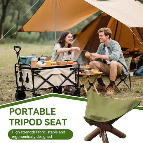 Cyrank Camping Tripod Stool Cloth, Travel Folding Camping Stool Folding Camping Chairs Portable Tripod Seat Outdoor