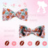 Rugby Dog Collar with Flower Bows, Adjustable Bowtie Pet Collar for X-Small Dogs
