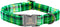 St. Patrick's Day Dog Collar by Lionheart glory, Green Plaid Adjustable Heavy-Duty Collar for Small Female Dogs