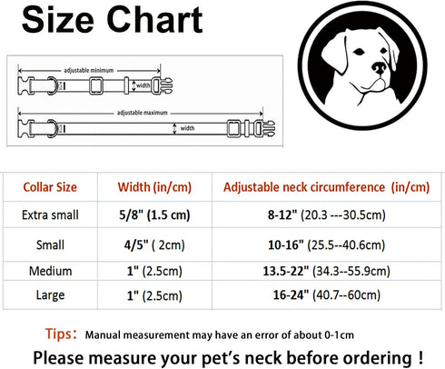 Adjustable MR. CHUBBYFACE Fall Dog Collar with Maple Leaves Design for Small Medium Large Dogs