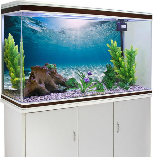 AWERT 24x12 inches Polyester Undersea Theme Ocean Floor Background for Tropical Fish Tank