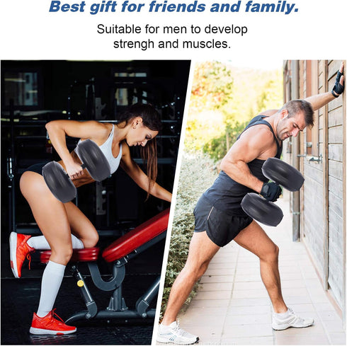 Water Filled Dumbbells Set, Adjustable Portable Travel Weights for Strength Training and Fitness