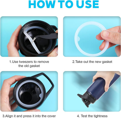 CIATBYYJ 10 9 24/32/40/64oz Pcs Water Bottle Gasket Replacement, Silicone Water Bottle Lid Covers with Tweezers