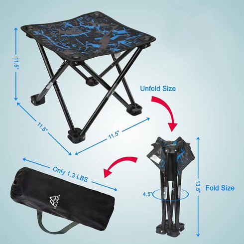 AILLOVCOL Folding Camping Stool Portable Chair Mini Foldable Stool for Adults Fishing Hiking Gardening and Beach