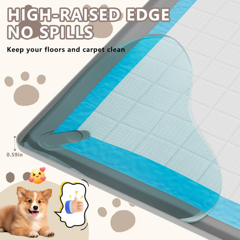 24" 24" Pee Pad Holder for Dogs Fits Up to x Training Pads Silicone Puppy Pad Holder Tray Non-Slip Dog Pad Holder