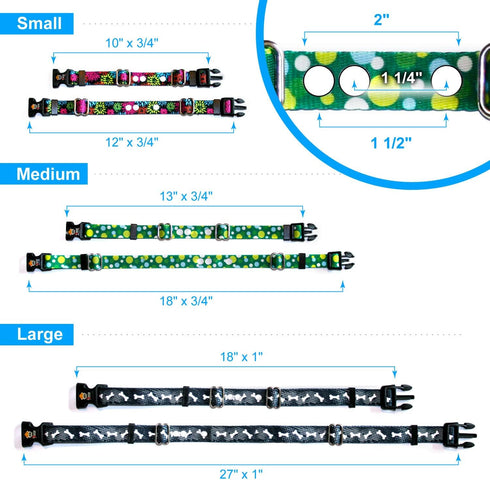 Extreme Dog Fence Replacement Collar Strap for Most Brands, Medium: 13" - 18" x 3/4", Flower Days