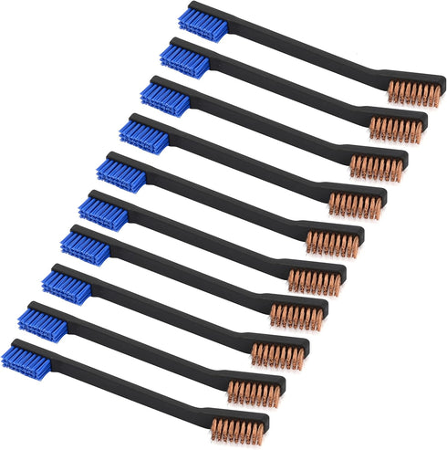 Raiseek Gun Cleaning Brushes, 10-Pack Double-Ended Multifunction Brass Nylon Bristle Brushes