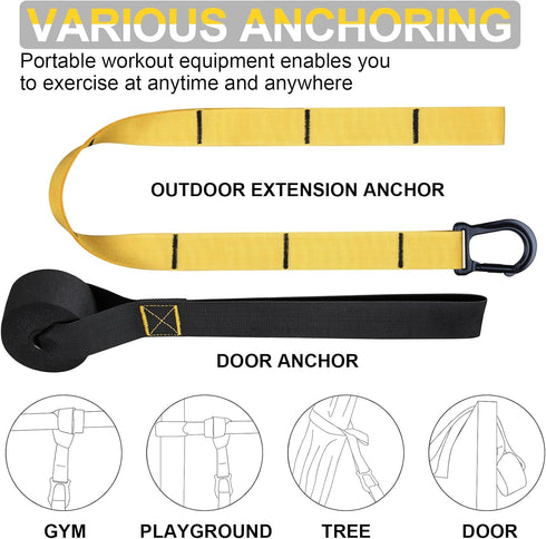 Home Resistance Training Kit - Exercise Straps with Handles, Door Anchor, Guide for Full-Body Home Workouts