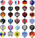Standard Dart Flights, 30 Sets, 90 Pcs Durable PET and Laser Replacement Feather Tail Wing for Dart Games