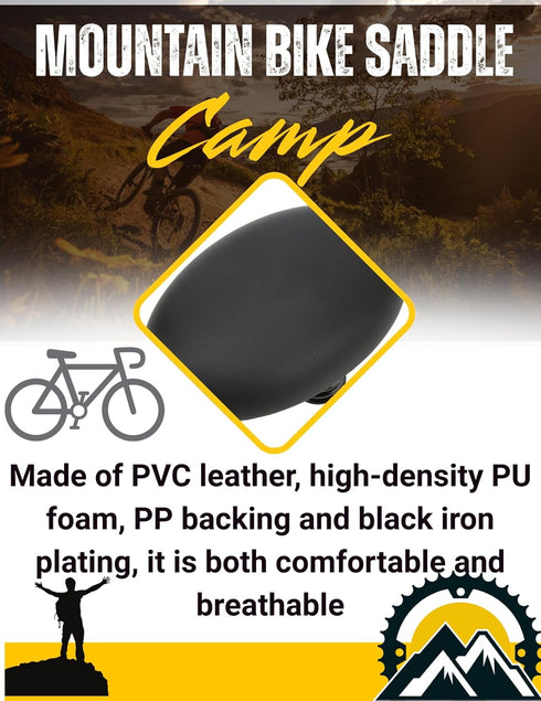 Noseless Bike Saddle for Men Women, Wide Shock Absorbing Bicycle Seat with Comfort Foam, Universal Fit for Mountain