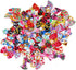 100pcs Handmade Yorkie Dog Hair Grooming Bows, 1.37x0.98 inch, Mix Puppy Dog Bowknot for Small Dogs Cats
