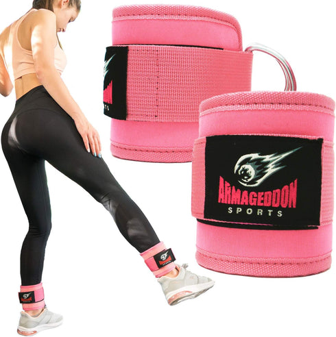 Pair of Quality Ankle Straps for Cable Machines Attachment - Ankle Cuff for Leg Workout Equipment Exercise