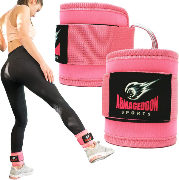 Pair of Quality Ankle Straps for Cable Machines Attachment - Ankle Cuff for Leg Workout Equipment Exercise