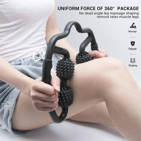 4 Wheels Foam Roller Muscle Massager for Leg Neck Hand Arm,Trigger Point Muscle Relax Massager Indoor Sports Yoga