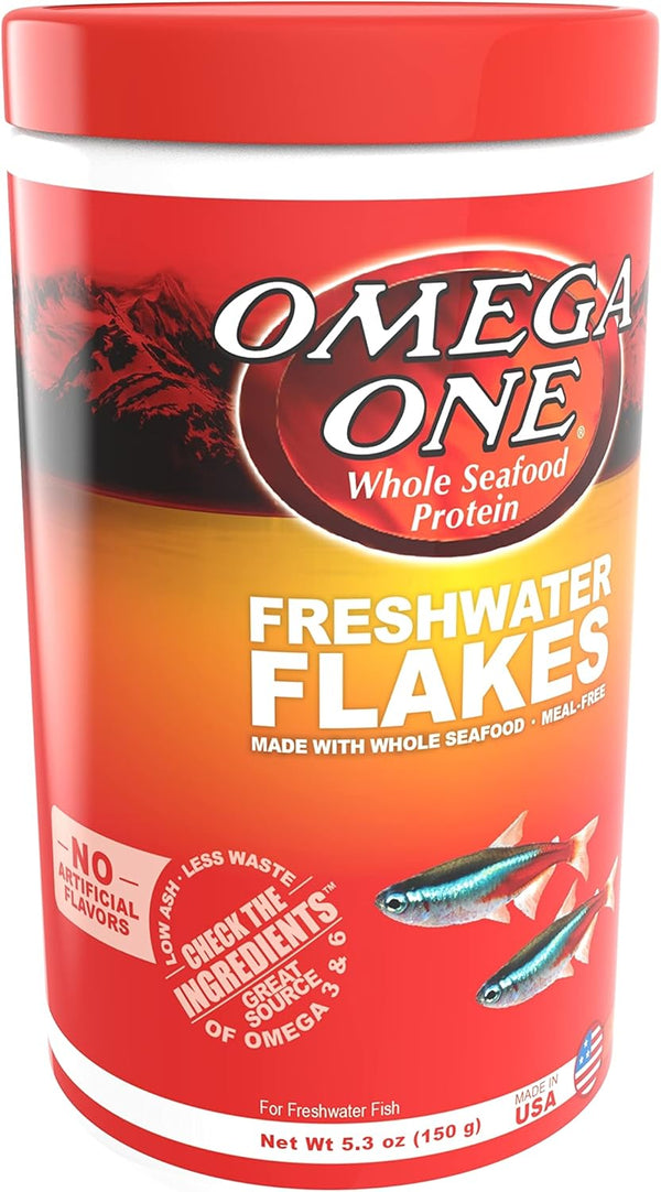 Omega One Freshwater Flakes, 5.3 oz Fish Food