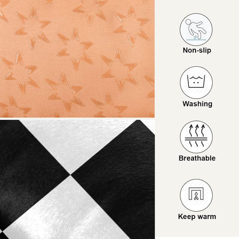 Checkerboard Pet Bed Pad, Soft Dog Bed Mat with Anti-Slip Bottom, Machine Washable Crate Pad for Sleeping