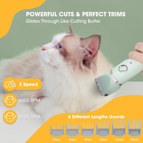 Trimmer, 4 1 2-Speed QREEYX Upgrade Dog Grooming Kit, Cordless Dog Paw in Low Noise Pets Hair Clipper Grooming Kit