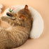 Cat Pillows for Indoor Cats - Soft Fluffy Calming Pillow, U Shaped Half Donut Cuddler with Cute Embroidery for Small