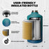 Insulated Water Bottle 64 oz, Triple Wall Vacuum Stainless Steel, Leak Proof & Non-BPA, Half Gallon Jug with Paracord