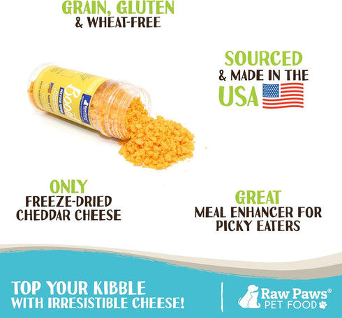 Raw Paws Boost Pet Food Topper Freeze-Dried Cheese, 3.6-oz, Made in USA, Dog Food Toppers