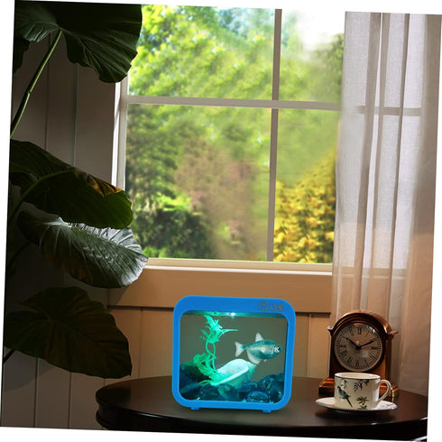 Creative Aquarium Miniature Kits for Work Desk Decor, Small Fish Tank, Ecological Landscape Box, Betta Box Decoration
