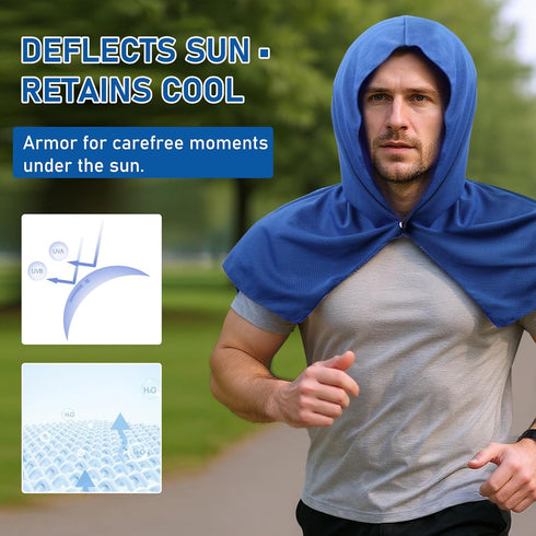 GASRONS (2-Pack) Cooling Hoodie Towels - Reusable, Sweat-Absorbing Cooling Wrap for Neck & Face. Instant Cold Towel