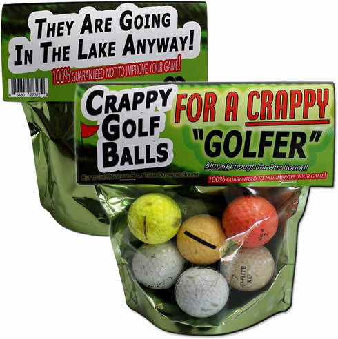 Gears Out Crappy Golf Balls for a Crappy Golfer - Funny Gag Gifts for Golfers, 6 Pack of 6 Balls