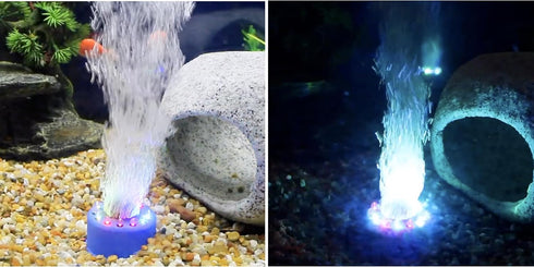 Penn-Plax Cascade Multi-Colored Rainbow LED Air Stone, Great Bubbler for Freshwater & Saltwater Aquariums