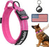 Reflective Tactical Dog Collar, Adjustable Military Nylon with Handle for Medium Large Dogs, Pink, XL