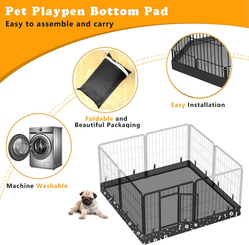 48 Inch 8 Dog Playpen Square Bottom Pad Fits for Panels Metal Exercise Pet Playpen, Dog Crate Pad Puppy Playpen Pad