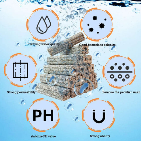 PINVNBY 20 Pcs 6.2-Inch Large Aquarium Filter Media, Ceramic Media for Sump Canister Filter