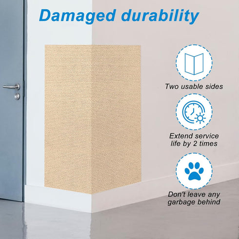4 Pack Cat Scratch Mats 24”x16”, Self-Adhesive Trimmable Carpet for Cat Tree Replacement Parts, Beige