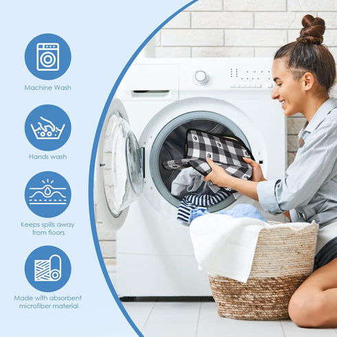 Dog Food Mats, Super Absorbent Non-Slip Bowl Mats, Easy to Wash Machine Washable 14''x24'' (2 Pack)