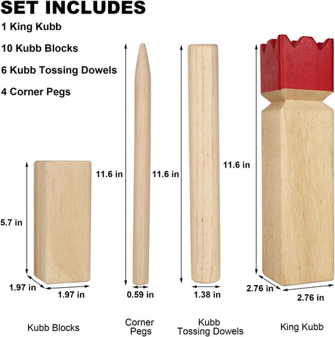 Set Set Set Juegoal Kubb Game Backyard Game Outdoor Tossing Game with Carrying Bag