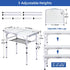 Sportneer Portable Folding Camping Table, Adjustable Height, 23.6" L x 15.7" W, with Mesh Layer for Outdoor Use