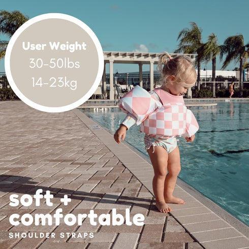 KIDSco Swim Vest for Kids 30-50 lbs - Toddler Swimming Aid with Shoulder Strap and Water Wings for Boys and Girls 2 to